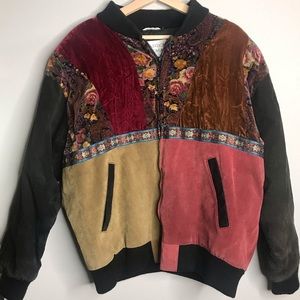Vintage Large Velvet Bomber Jacket